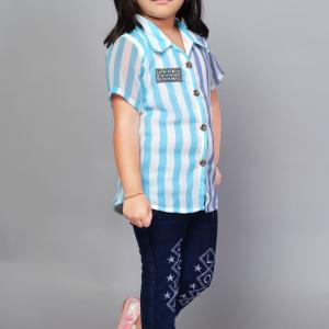 Girls Regular Fit Printed Casual Shirt For